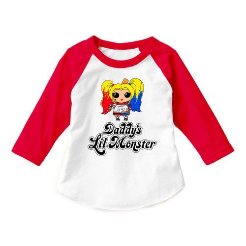 Dittoxpression Daddy's Lil Monster (RGL) UNISEX CHILD 3/4 Sleeve Raglan Children (6-12 MO)