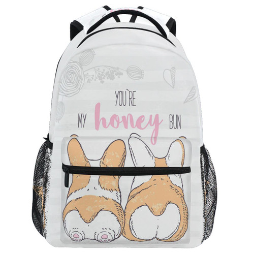 Wamika Corgi Dog Puppy Kids Backpack Cute School Backpacks for Boys Girls Daypack Book Bag