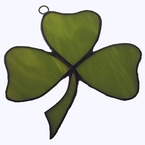 Artic Fox Handcrafted Light Green Shamrock Suncatcher Stained Glass Ornament