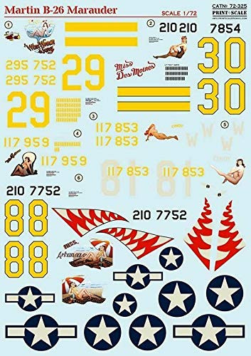 Print Scale 72-325 - 1/72 B-26 Aircraft Wet Decal Model in Scale
