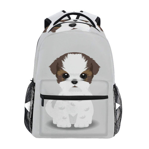 Pfrewn Shih Tzu Puppy Backpacks for Women Men, Dog Design Computer Laptop Backpack, Casual Book Bag Travel Camping Daypack