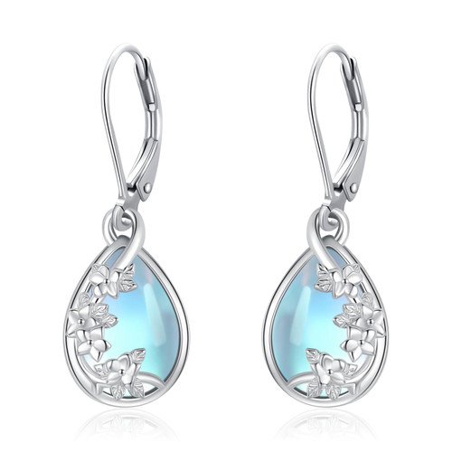 LOOVE Moonstone Flower Earrings for Women Sterling Silver Moonstone Necklace Teardrop Leverback Earrings Moonstone Daisy Dangle Earrings Gifts for Mother's Day Graduation LOOVE Moonstone Flower Earrings for Women Sterling Silver Moonstone Necklace Teardrop Leverback Earrings Moonstone Daisy Dangle Earrings Gifts for Mother's Day Graduation