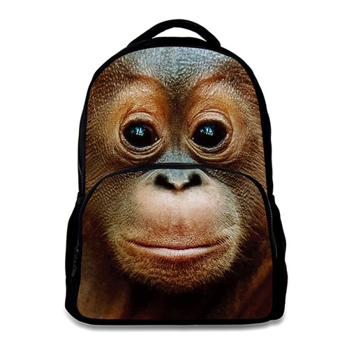 Animal School Bag,School College Backpack,Teenagers Casual Daypack,17 Inch Laptop Backpack for Men (Monkey)