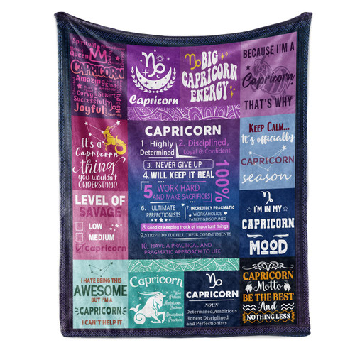 Capricorn Gifts for Women, Capricorn Throw Blanket,Capricorn Zodiac Gifts for Women, Capricorn Astrology Throw Blanket Birthday Capricorn Gifts for Women Men 60"X 50"