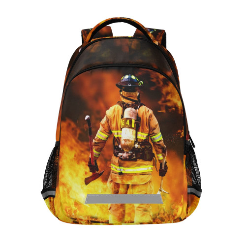 Glaphy Firefighter Backpacks Laptop School Book Bag Lightweight Fireman Daypack for Men Women Kids Teens