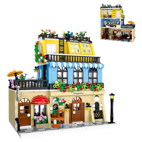 GEVINST Boutique Hotel House Modular Building Set City Display Model for Adults (1464 Pcs)