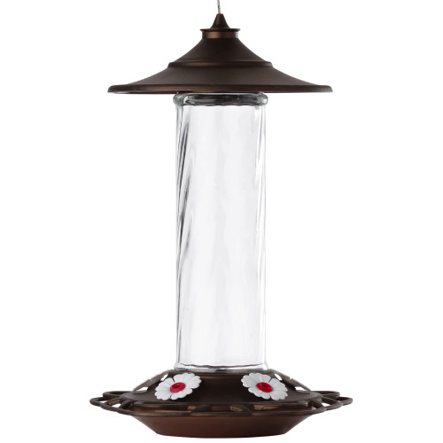 More Birds Bird Health+ Prestige Hummingbird Feeder, Copper and Glass Hummingbird Feeders for Outdoors, 5 Feeding Stations, 13 Ounces