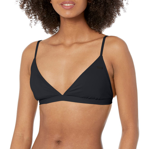Roxy Women's Standard Solid Beach Classics Fixed Tri Top, Anthracite 22, L