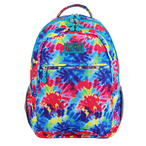 J World New York Cornelia School Backpack for Kids. Cute Womens Laptop Bookbag, Tie Dye, One Size
