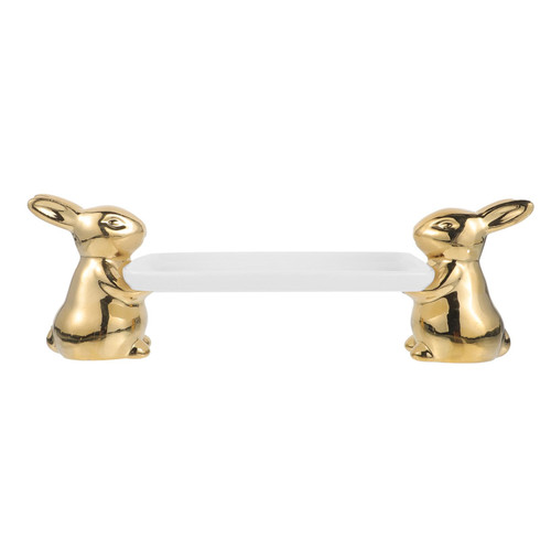 UKCOCO Ceramic Snack Stand Easter Serving Dishes Makeup Organizer Easter Cake Platter Appetizer Plate Bunny Dessert Stand Veggie Platter Organizer Trays Dinner Plate Ceramics Candy