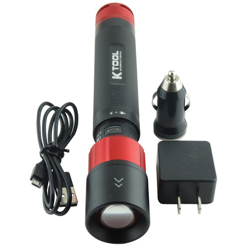 K TOOL INTERNATIONAL - Rechargeable 700 Lumen Flashlight Cree Led Xml (73369)