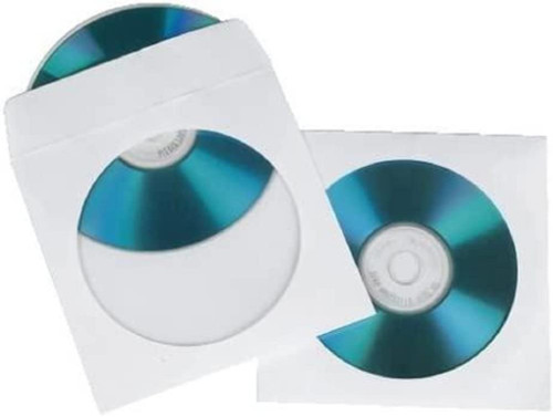 Hama CD/DVD Pack of 100 Paper Protective Storage Sleeves - White
