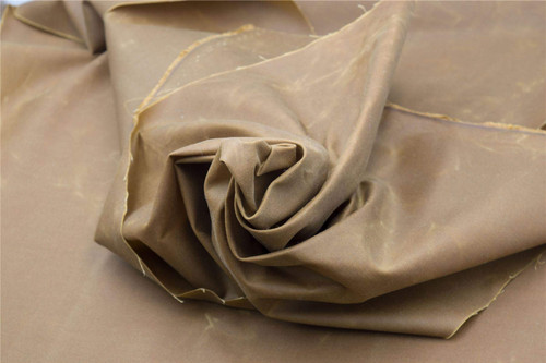 Walker and Hawkes - Wax 100% Cotton Canvas Fabric Antique Finish Waxed Oilskin Cloth - Tan - Sample (20 x 15cm)