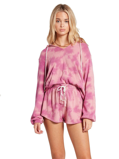 Volcom Women's Regular Lived in Lounge Fleece Sweat Shorts, Faded Mauve, Medium
