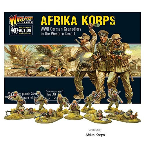 Bolt Action Afrika Korps German Grenadiers Western Desert 1:56 WWII Military Wargaming Plastic Model Kit Bolt Action Afrika Korps German Grenadiers Western Desert 1:56 WWII Military Wargaming Plastic Model Kit