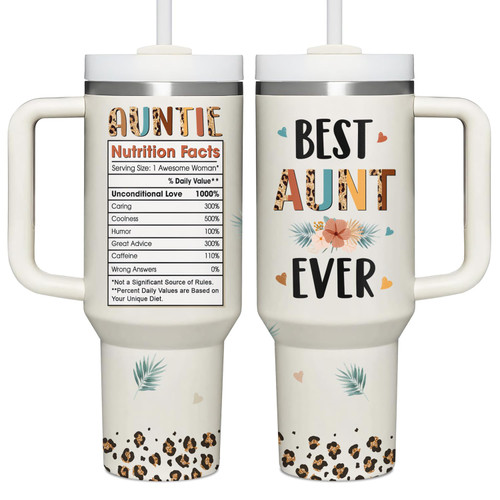 Aunt Gifts - Best Aunt Ever Gifts - Gifts For Aunt From Niece, Nephew - Christmas Gift For Aunt, Auntie - Mother Day, Birthday Gifts For Aunt, New Aunt, Aunties - Auntie Gifts Idea - Tumbler 40 Oz