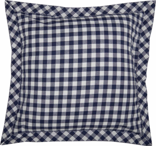 Piper Classics Vintage Check Blue Euro Sham, 26" W x 26" H, Farmhouse, Country, Cottage Bedding, Square Gingham Pillow Cover