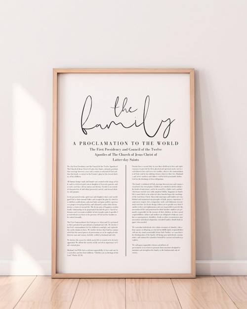 NATVVA The Family Proclamation Print Poster Wall Art Canvas Artwork Wall Decor Prints Painting Art Prints Picture Home Livingroom Decoration No Frame