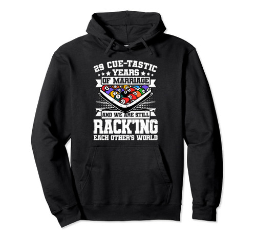 29th Wedding Anniversary Pool Billiards 29 Years Married Pullover Hoodie