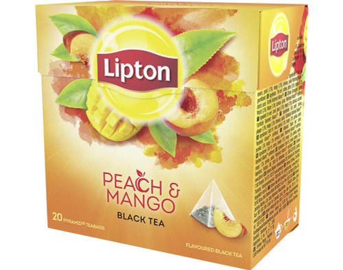 Lipton - PEACH & MANGO - 20 tea bags x (Pack 12 boxes = 240 count) Pyramid tea bags
