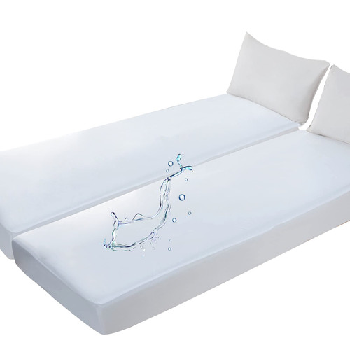 Kingnex Waterproof Split Queen Mattress Protector for Adjustable Bed Contains 2 Cover 30x80 Fitted Sheet Style with Elastic Deep Pocket Mattress Cover White Kingnex Waterproof Split Queen Mattress Protector for Adjustable Bed Contains 2 Cover 30x80 Fitted Sheet Style with Elastic Deep Pocket Mattress Cover White