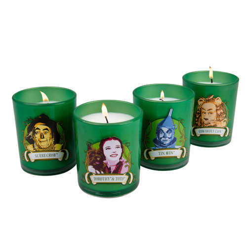 The Wizard of Oz Votive Candle Gift Set - Dorothy, Scarecrow, Tin Man, Cowardly Lion - Unscented Wax, 3 oz Each - Gift for Teens, Adults & Mothers Day