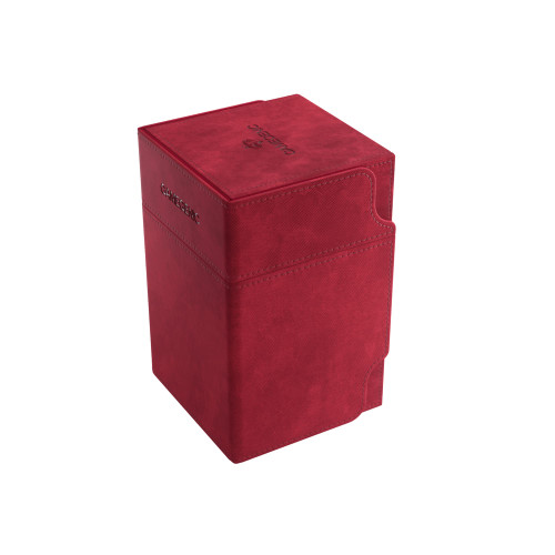 Gamegenic Watchtower 100+ XL Convertible Deck Box | Double-Sleeved Card Storage | Card Game Protector | Nexofyber Surface | Holds Up to 100 Cards | Red Color | Made by Gamegenic (GGS20105ML)