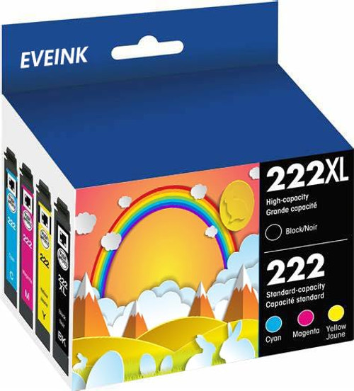 T222XL Ink Cartridge Remanufactured T222 222 High Capacity Black and Color Combo Ink Cartridge Replacement for Epson Expression Home XP-5200 Workforce WF-2960 T222XL Ink Cartridge Remanufactured T222 222 High Capacity Black and Color Combo Ink Cartridge Replacement for Epson Expression Home XP-5200 Workforce WF-2960