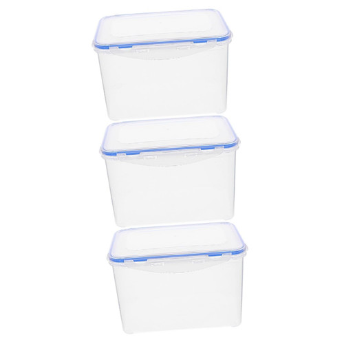 Cabilock 3pcs Box Fresh box with lid Fridge Produce Saver Fridge Drawers Bins freezer food container Stackable Kitchen Cabinet cake plastic container portable bento holder cover oversized