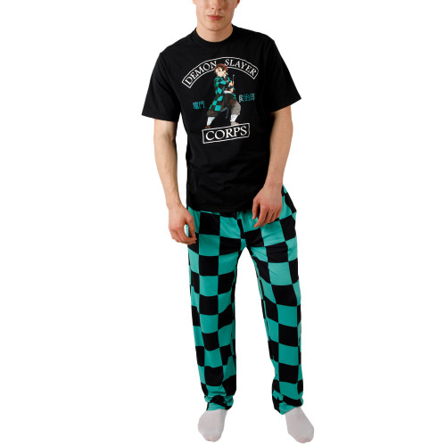 Bioworld Demon Slayer Tanjiro Kamado Demon Slayer Corps Men's Sleep Set-Small Multicolored