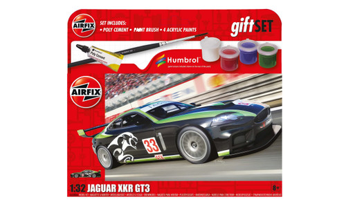 Airfix Starter Gift Set Jaguar XKR GT3 1:32 Racing Car Plastic Model Kit A55306A