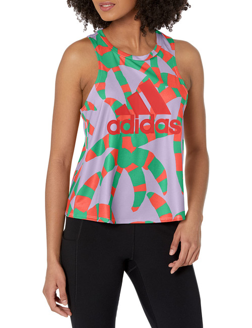 adidas Women's Tank, Semi Flash Lime/Purple (Farm), X-Large