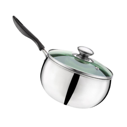 GRIRIW Stainless Steel Small Milk Pot Ramyun Cooker Pots Cooking Pot Coffee Milk Warmer Nonstick Saucepan Pastel Milk Pan Inudction Pot Cheese Fountain Metal Baby Ramen Pot Bakelite