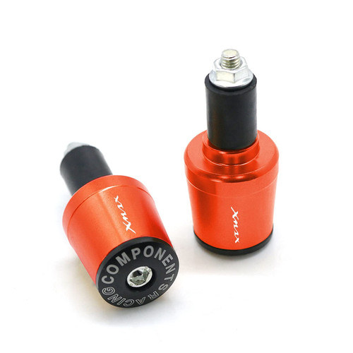 Motorcycle Parts CNC 7/8" 22MM Handlebar Grips Handle Bar Cap End Plugs for Yama-&ha Xmax 300 X MAX 125/200/250/400 X-MAX Powersports Bar Ends (Color : Orange, Size : 7/8" 22mm)