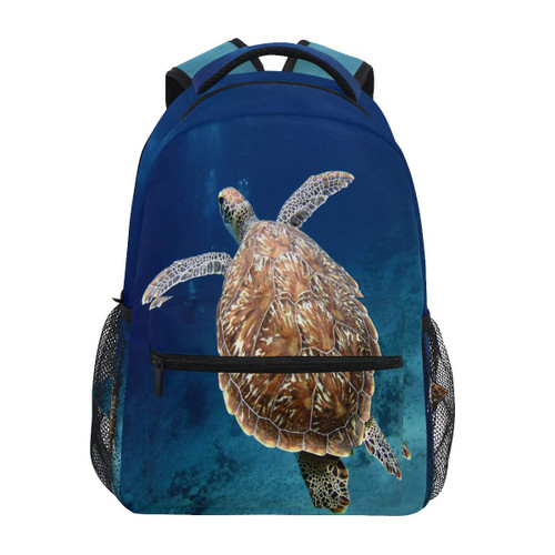 Backpack Sea Animal Turtle School Shoulder Bag Large Waterproof Durable Bookbag Laptop Daypack for Students Teens Girls Boys Elementary