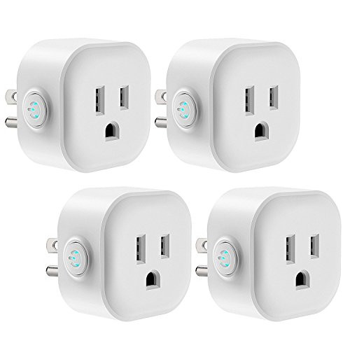 WiFi Smart Plug, Maxcio Mini Wireless Mini Remote Control Outlet with Timing Function, Compatible with Alexa and Google Home, No Hub Required - 4 Packs