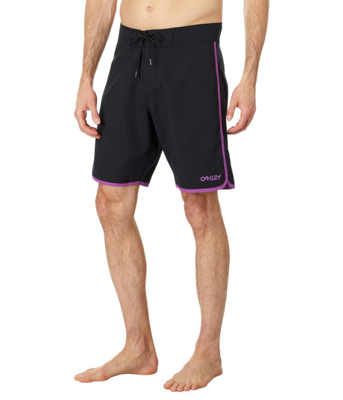 Oakley Men's Solid Crest 19" Boardshort, Blackout/Ultra Purple, 28
