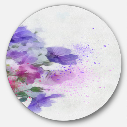 Designart Little Purple Hand-Drawn-Flowers Metal Artwork-Disc of 23, C23 Designart Little Purple Hand-Drawn-Flowers Metal Artwork-Disc of 23, C23