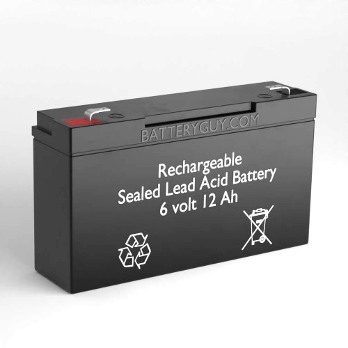 BatteryGuy SB1 Replacement 6V 12Ah SLA Battery Brand Equivalent (Rechargeable) - Qty of 1