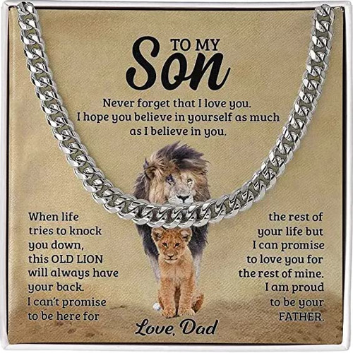 To My Son Necklace From Mom, Son Gifts From Dad, Father Son Necklace, Mother And Son Necklace, Cuban Link Chain Necklace For Men, Birthday Christmas Graduation Gifts For Son, Necklace for Son