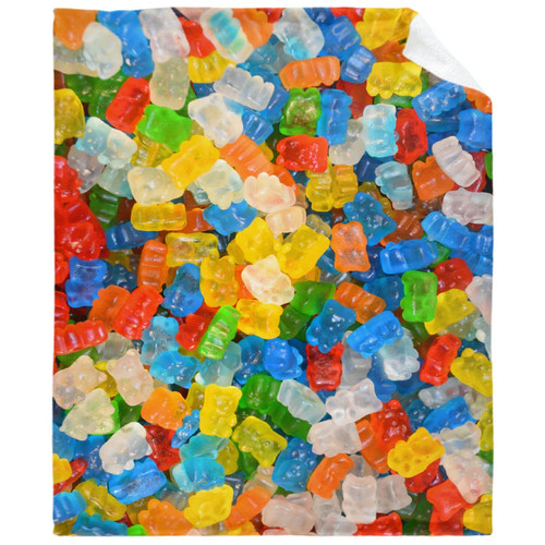 Food Candy Gumdrops Blanket Cozy Soft Lightweight Flannel Throw Blanket for Bed Sofa Travel All Season 60"x50"