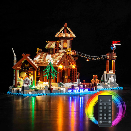 VONADO LED Light Kit for Lego Viking Village 21343, Remote Control Creative Lighting Set Accessories Compatible with Lego 21343 Building Set (Lights Only, No Models) VONADO LED Light Kit for Lego Viking Village 21343, Remote Control Creative Lighting Set Accessories Compatible with Lego 21343 Building Set (Lights Only, No Models)