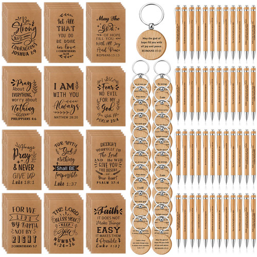 Yeaqee 50 Sets Employee Appreciation Gifts Bulk Thank You Coworker Gifts Spiral Kraft Notebooks Retractable Bamboo Pens with Inspirational Wooden Keychain for Office Women Men Employee (Bible) Yeaqee 50 Sets Employee Appreciation Gifts Bulk Thank You Coworker Gifts Spiral Kraft Notebooks Retractable Bamboo Pens with Inspirational Wooden Keychain for Office Women Men Employee (Bible)