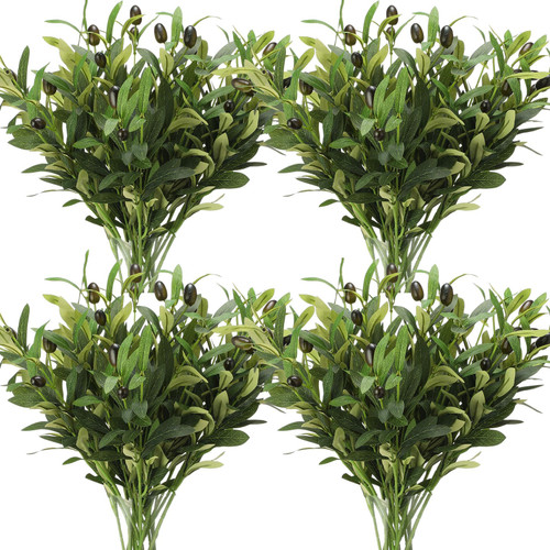 Wavyknot 20 Pcs 18'' Artificial Olive Branches for Vases Faux Olive Branches Silk Olive Plant Artificial Olive Leaves Fake Fruits Olive Tree Branches for Tabletop Home Office Decoration Wavyknot 20 Pcs 18'' Artificial Olive Branches for Vases Faux Olive Branches Silk Olive Plant Artificial Olive Leaves Fake Fruits Olive Tree Branches for Tabletop Home Office Decoration