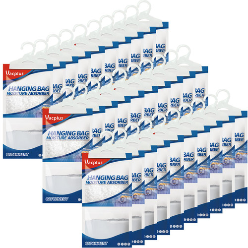 Vacplus Moisture Absorbers Packets, Fragrance Free(30 Pack), Humidity Packs, Hanging Closet Dehumidifier Bags, Moisture Absorb 9.8OZ Hanging Bags