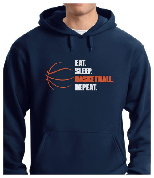 Tstars Basketball Hoodie Eat Sleep Repeat Sweatshirt Gifts for Player Fan Mens Hoodie Small Blue