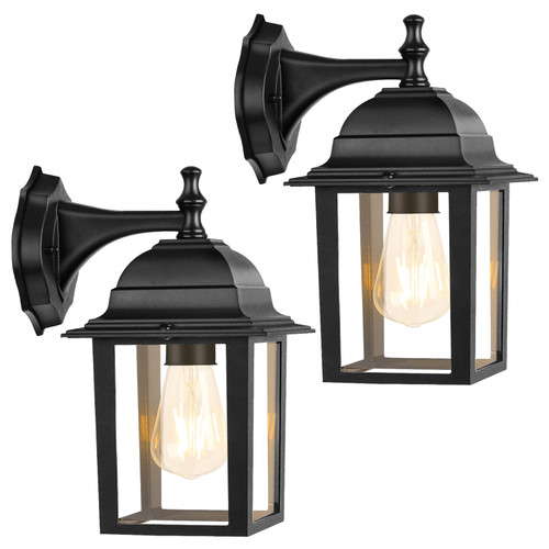 PARTPHONER 2 Pack Outdoor Wall Lights, Black Outdoor Light Fixtures Wall Mount Porch Lights, Exterior Light Fixtures Outdoor Sconce with Matte Finish PARTPHONER 2 Pack Outdoor Wall Lights, Black Outdoor Light Fixtures Wall Mount Porch Lights, Exterior Light Fixtures Outdoor Sconce with Matte Finish