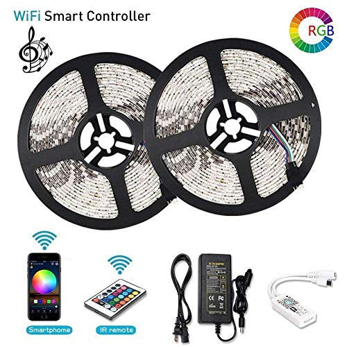 LED Strip Lights,DYTesa WiFi Wireless Smart Phone Controlled Strip Lights Kit 32.8ft 300 LEDs 5050 Waterproof IP65 LED Lights,Rope Lights Controlled by Alexa,Working with Android/iOS System(2 Pack)