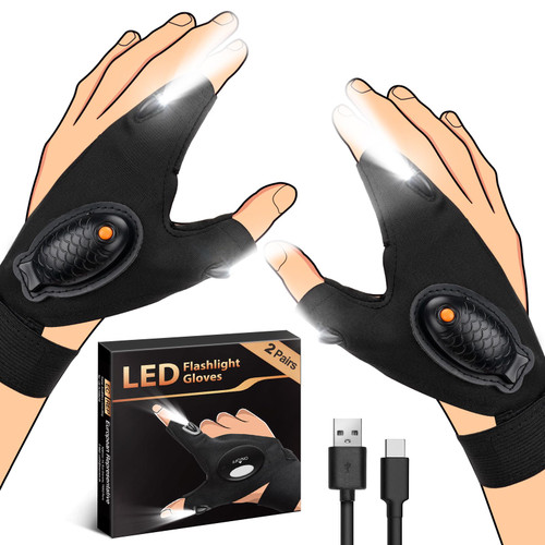 Rechargeable Flashlight Gloves Gifts for Men - Led Light Glove Fishing Gifts for Christmas Lighted Gloves Women Husband Him Cool Gadgets Tools Stocking Stuffers for Camping Running Repairing 2Pack Rechargeable Flashlight Gloves Gifts for Men - Led Light Glove Fishing Gifts for Christmas Lighted Gloves Women Husband Him Cool Gadgets Tools Stocking Stuffers for Camping Running Repairing 2Pack