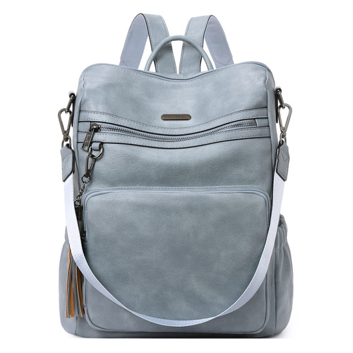 CLUCI Backpack Purse for Women Fashion Leather Designer Travel Large Ladies Shoulder Bags with Tassel Two-toned Blue CLUCI Backpack Purse for Women Fashion Leather Designer Travel Large Ladies Shoulder Bags with Tassel Two-toned Blue